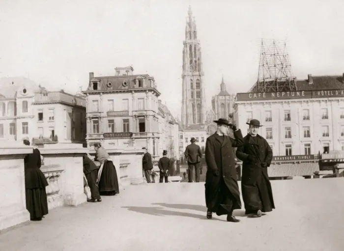 Framed Print : Priests, Antwerp, 1898. Artist: James Batkin Framed Print : Priests, Antwerp, 1898. Artist: James Batkin