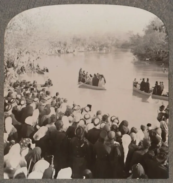 Framed Print : Priests blessing the Jordan, c1900 Framed Print : Priests blessing the Jordan, c1900