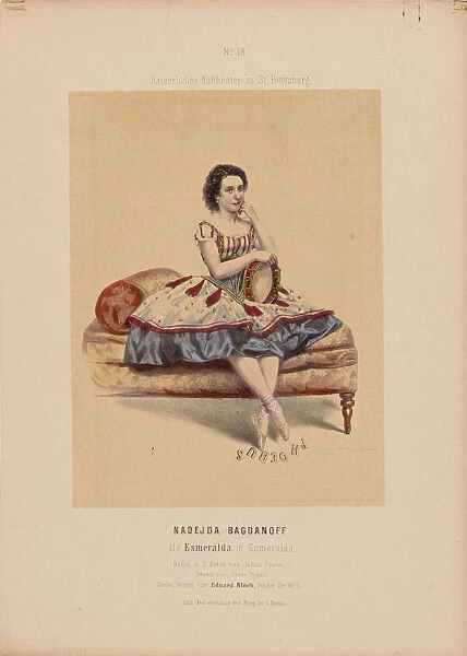Prima ballerina Nadezhda Bogdanova (1836-1897) as Esmeralda in the Ballet La Esmeralda by C. Pugni