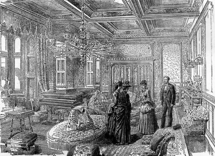 Framed Print : A Prima Donnas Home; Sketches at Craig-y-Nos Castle, Madame Patti-Nicolinis Residence in South W Creator: Unknown Framed Print : A Prima Donnas Home; Sketches at Craig-y-Nos Castle, Madame Patti-Nicolinis Residence in South W Creator: Unknown
