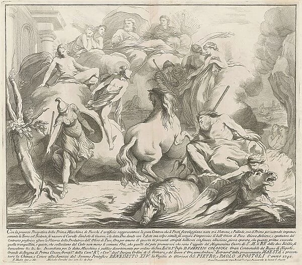 The Prima Macchina for the Chinea of 1742: The Contest of Neptune and Minerva, 1742. Creator: M Sorello