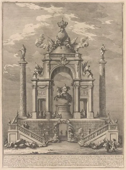 Framed Print : The Prima Macchina for the Chinea of 1751: Triumphal Arch for Roger I of Sicily, 1751 Framed Print : The Prima Macchina for the Chinea of 1751: Triumphal Arch for Roger I of Sicily, 1751