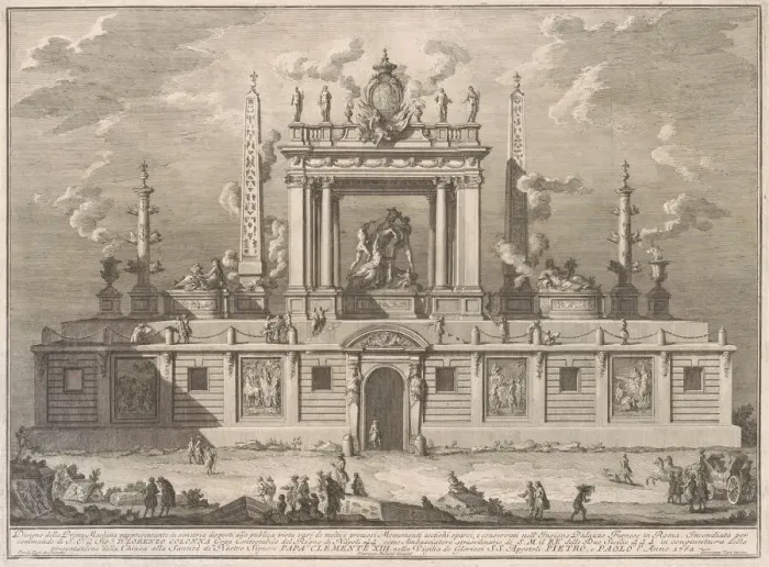 Framed Print : The Prima Macchina for the Chinea of 1762: The Farnese Bull and Other Antiquities Framed Print : The Prima Macchina for the Chinea of 1762: The Farnese Bull and Other Antiquities