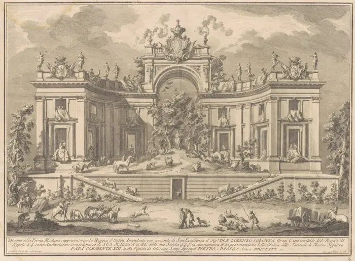 Framed Print : The Prima Macchina for the Chinea of 1766: The Palace of Orpheus, 1766 Framed Print : The Prima Macchina for the Chinea of 1766: The Palace of Orpheus, 1766