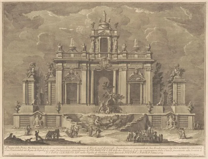 Framed Print : The Prima Macchina for the Chinea of 1774: Hercules and the Dragon in the Garden... 1774 Framed Print : The Prima Macchina for the Chinea of 1774: Hercules and the Dragon in the Garden... 1774
