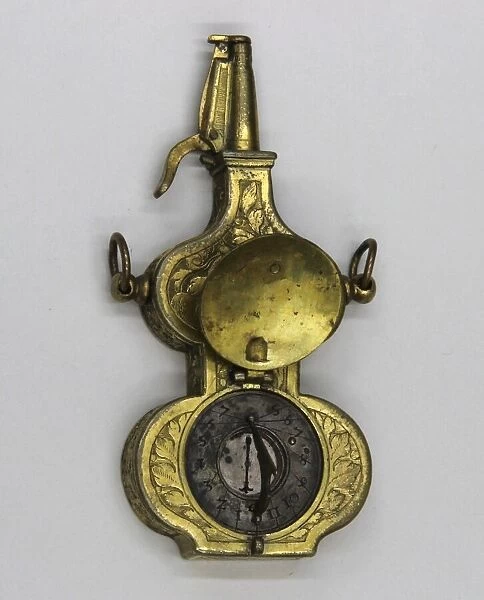 Priming Flask with Sundial and Compass, German, probably Nuremberg, late 16th century