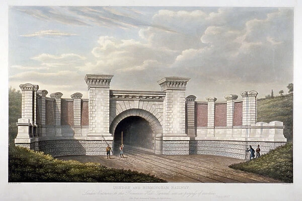 Primrose Hill Tunnel of the London and Birmingham Railway, 1837. Artist: C Rosenberg