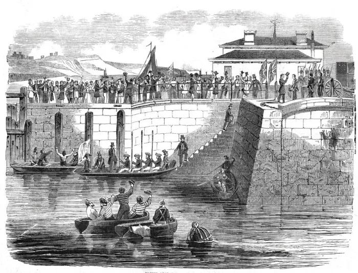 Framed Print : Prince Albert landing at Dover, 1844. Creator: Unknown Framed Print : Prince Albert landing at Dover, 1844. Creator: Unknown