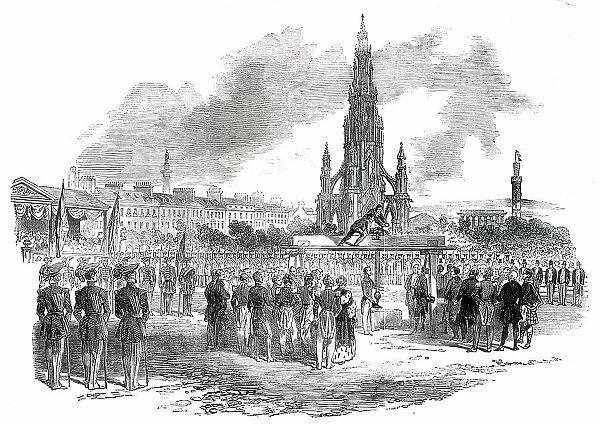 Prince Albert Laying the Foundation-Stone of the National Gallery... 1850. Creator: Unknown