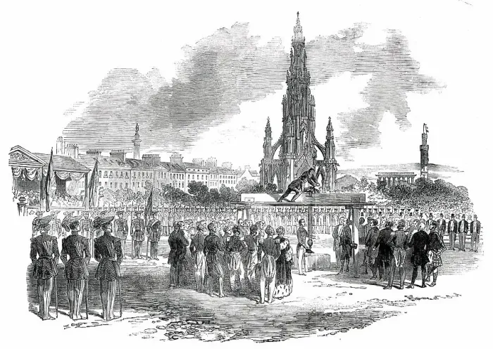 Framed Print : Prince Albert Laying the Foundation-Stone of the National Gallery... 1850. Creator: Unknown Framed Print : Prince Albert Laying the Foundation-Stone of the National Gallery... 1850. Creator: Unknown