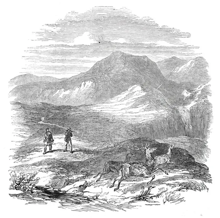 Framed Print : Prince Albert and Lord Glenlyon deer-stalking at Athol, 1844. Creator: Unknown Framed Print : Prince Albert and Lord Glenlyon deer-stalking at Athol, 1844. Creator: Unknown
