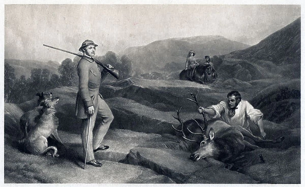 Prince Albert stag hunting, mid-19th century. Artist: Edwin Henry Landseer