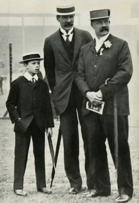 Framed Print : Prince Albert with his tutor and Lord Desborough, 1908, (1947). Creator: Unknown Framed Print : Prince Albert with his tutor and Lord Desborough, 1908, (1947). Creator: Unknown