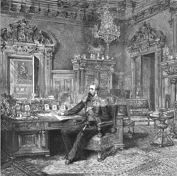 Prince Alexander of Bulgaria at home, 1886. Creator: Unknown
