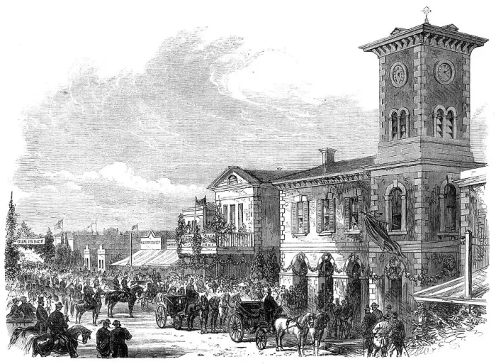 Framed Print : Prince Alfred in Australia: the Gawler Corporation presenting their address to the Duke, 1868. Creator: Unknown Framed Print : Prince Alfred in Australia: the Gawler Corporation presenting their address to the Duke, 1868. Creator: Unknown