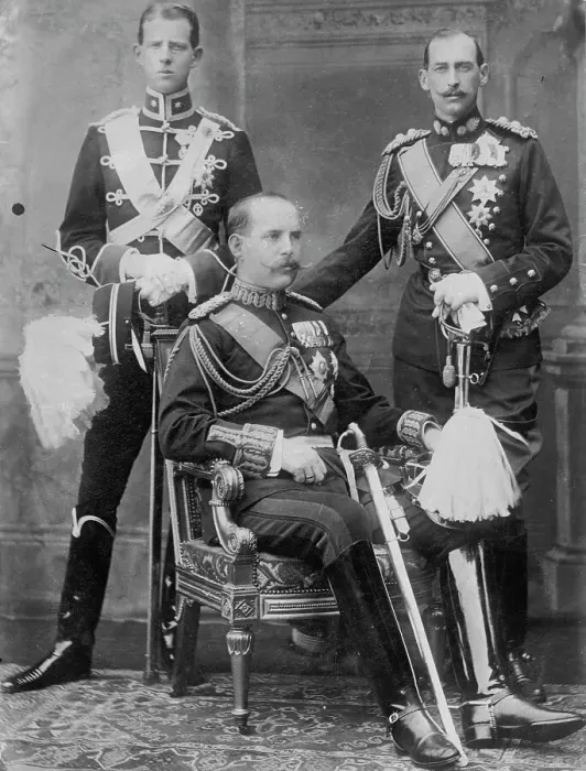Framed Print : Prince Andreas, Nicholas, and King Constantinos of Greece, 1913. Creator: Bain News Service