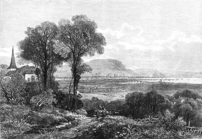 Framed Print : Prince Arthur in Ireland: Belfast, from Newtownbreda, 1869. Creator: Unknown Framed Print : Prince Arthur in Ireland: Belfast, from Newtownbreda, 1869. Creator: Unknown