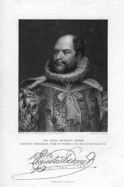 Prince Augustus Frederick, Duke of Sussex, 1840. Artist: H Robinson