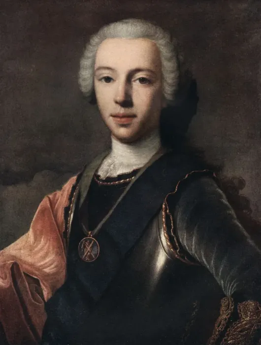 Framed Print : Prince Charles Edward Stuart, 18th century (1912). Artist: Van Loo Family Framed Print : Prince Charles Edward Stuart, 18th century (1912). Artist: Van Loo Family