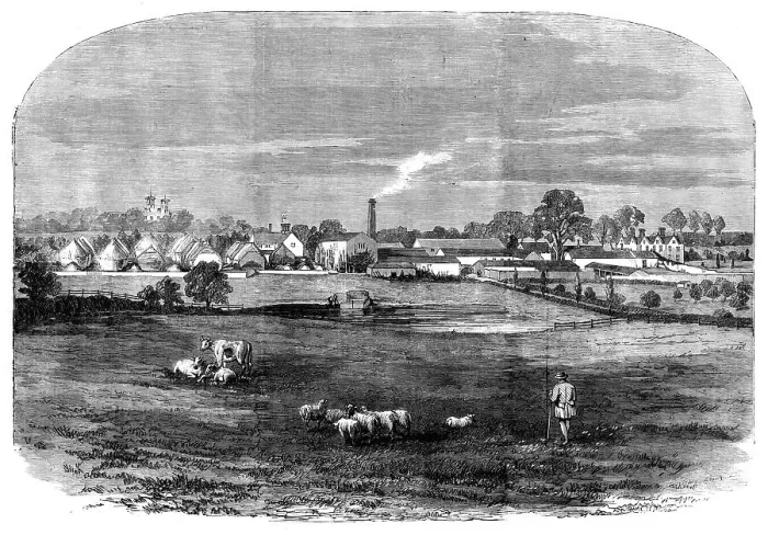 Framed Print : The Prince Consort's Model Farm at Osborne, 1858. Creator: Unknown Framed Print : The Prince Consort's Model Farm at Osborne, 1858. Creator: Unknown