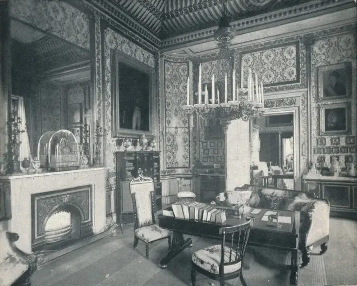Framed Print : The Prince Consorts Writing Room at Buckingham Palace, c1899, (1901). Artist: HN King Framed Print : The Prince Consorts Writing Room at Buckingham Palace, c1899, (1901). Artist: HN King