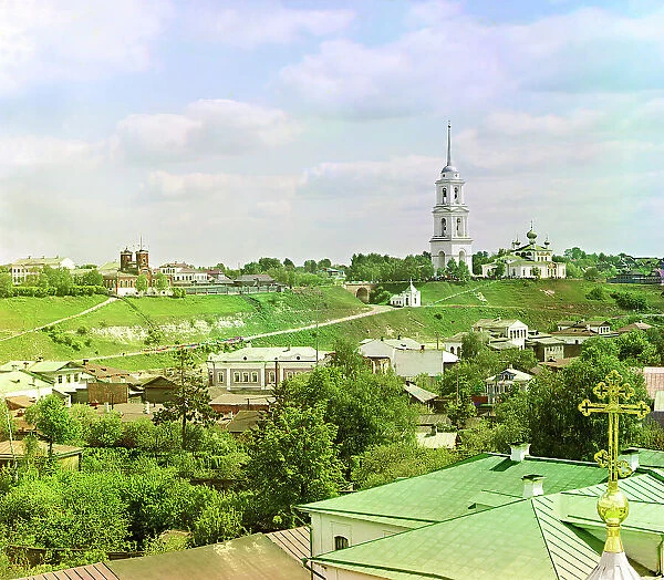 Prince Fedor's side [of the city] from the bell tower of the Cathedral of the Transfigur..., 1910. Creator: Sergey Mikhaylovich Prokudin-Gorsky