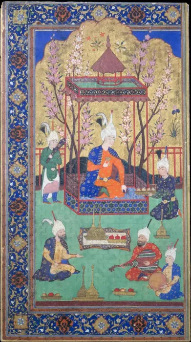 Framed Print : Prince in a Garden Courtyard, 1525-30. Creator: Unknown Framed Print : Prince in a Garden Courtyard, 1525-30. Creator: Unknown