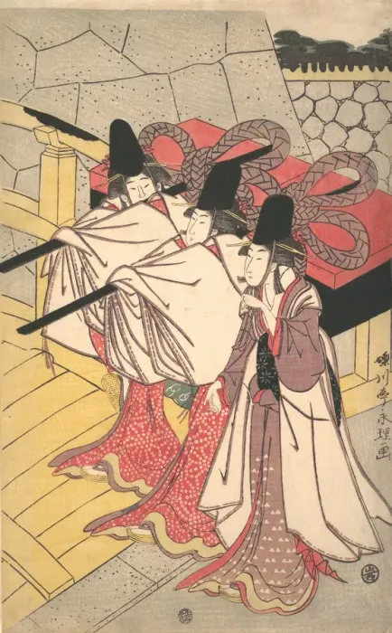 Framed Print : Prince Genji Returning to His Palace where His Wife Awaits Him, ca. 1797. ca. 1797 Framed Print : Prince Genji Returning to His Palace where His Wife Awaits Him, ca. 1797. ca. 1797