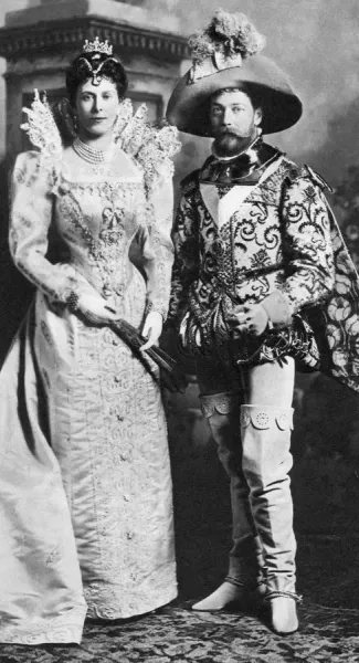 Prince George and Mary of Teck in Elizabethan Costume, Print 1897