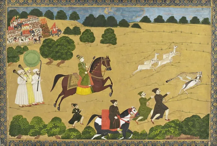 Framed Print : Prince Hunting with Cheetah, 1764 or earlier. Creator: Unknown Framed Print : Prince Hunting with Cheetah, 1764 or earlier. Creator: Unknown