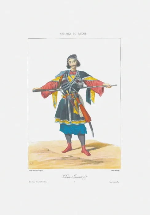 Framed Print : Prince of Imereti (From: Scenes, paysages, meurs et costumes du Caucase), 1840. Artist: Gagarin, Grigori Grigorievich (1810-1893) Framed Print : Prince of Imereti (From: Scenes, paysages, meurs et costumes du Caucase), 1840. Artist: Gagarin, Grigori Grigorievich (1810-1893)