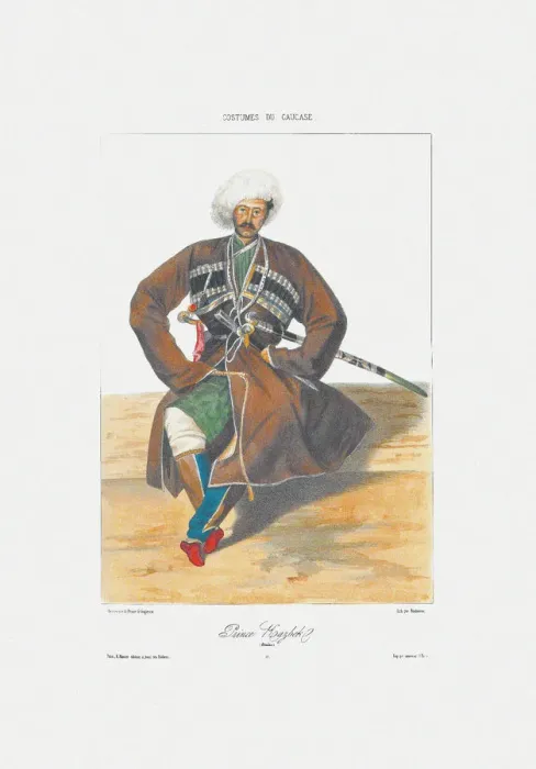 Framed Print : Prince Kazbek of Ossetia (From: Scenes, paysages, meurs et costumes du Caucase), 1840. Artist: Gagarin, Grigori Grigorievich (1810-1893) Framed Print : Prince Kazbek of Ossetia (From: Scenes, paysages, meurs et costumes du Caucase), 1840. Artist: Gagarin, Grigori Grigorievich (1810-1893)