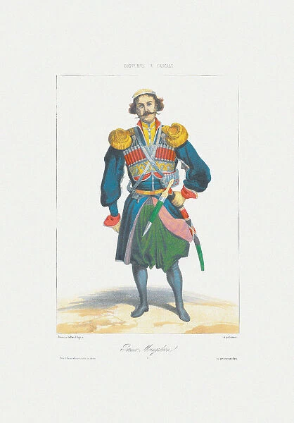 Prince of Megrelia (From: Scenes, paysages, meurs et costumes du Caucase), 1840. Artist: Gagarin, Grigori Grigorievich (1810-1893)