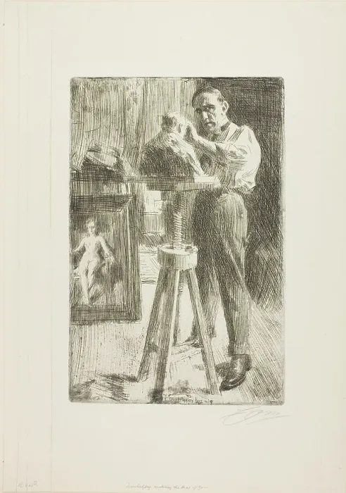 Framed Print : Prince Paul Troubetzkoy I (Whole length), 1908. Creator: Anders Leonard Zorn Framed Print : Prince Paul Troubetzkoy I (Whole length), 1908. Creator: Anders Leonard Zorn
