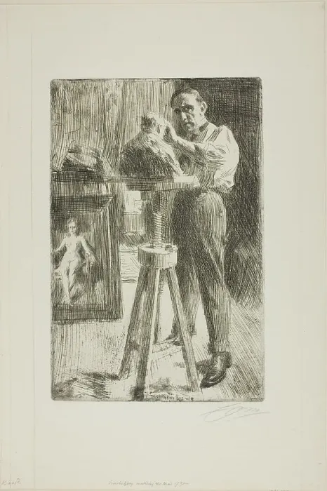 Framed Print : Prince Paul Troubetzkoy I (Whole length), 1908. Creator: Anders Leonard Zorn Framed Print : Prince Paul Troubetzkoy I (Whole length), 1908. Creator: Anders Leonard Zorn