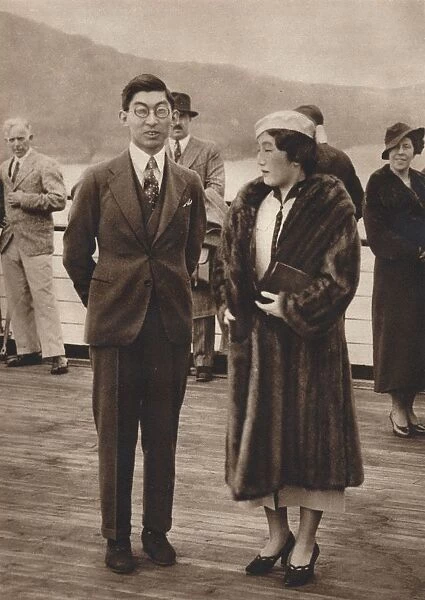 Prince and Princess Chichibu arriving on the Queen Mary, April 12th, 1937