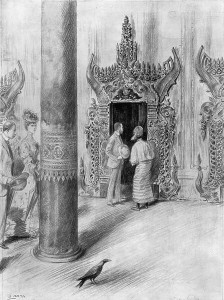 The Prince and Princess of Wales in King Theebaws palace, Mandalay, Burma, 1906. Artist: Samuel Begg