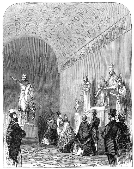 Framed Print : The Prince and Princess of Wales at Thorwaldsen's Museum, Copenhagen, 1864. Creator: Unknown Framed Print : The Prince and Princess of Wales at Thorwaldsen's Museum, Copenhagen, 1864. Creator: Unknown