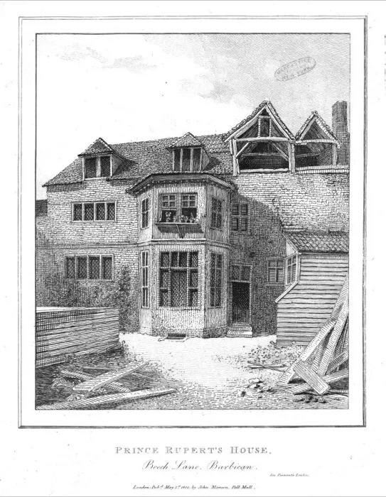 Framed Print : Prince Ruperts House, Beech Lane, Barbican, 1800 Framed Print : Prince Ruperts House, Beech Lane, Barbican, 1800