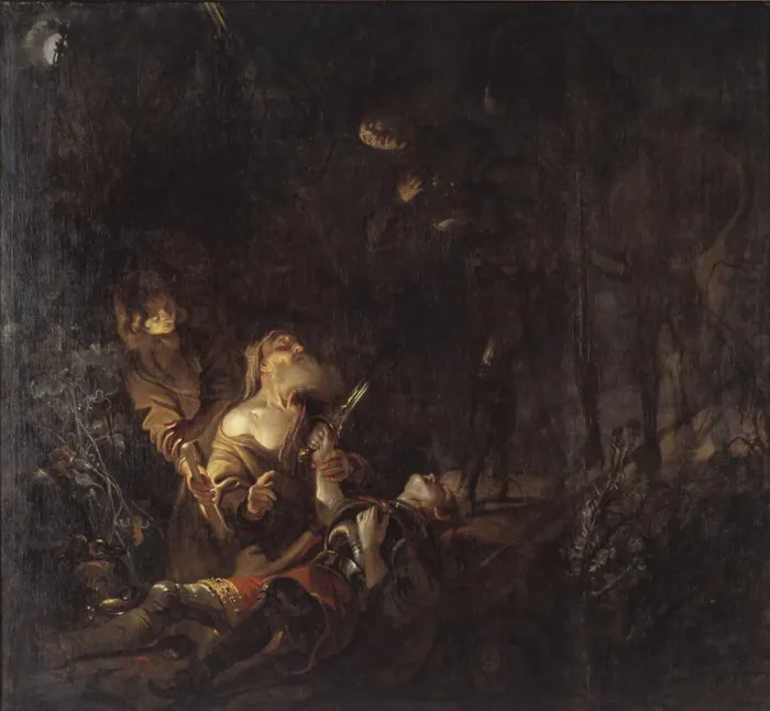 Framed Print : Prince Sven's body is found, 1624-1670. Creator: Karel van Mander III Framed Print : Prince Sven's body is found, 1624-1670. Creator: Karel van Mander III