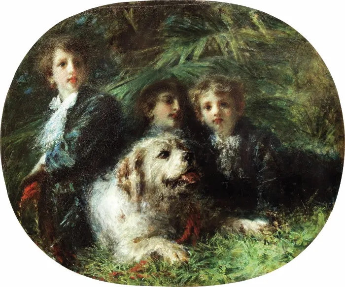 Framed Print : Prince Troubetzkoy's Children with Their Dog, 1874. Creator: Ranzoni, Daniele (1843-1889). Prince Troubetzkoy's Children with Their Dog, 1874. Creator: Ranzoni, Daniele (1843-1889) Framed Print : Prince Troubetzkoy's Children with Their Dog, 1874. Creator: Ranzoni, Daniele (1843-1889). Prince Troubetzkoy's Children with Their Dog, 1874. Creator: Ranzoni, Daniele (1843-1889)