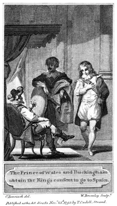 Framed Print : The Prince of Wales and Buckingham obtain the Kings consent to go to Spain, 1793. Artist: William Bromley Framed Print : The Prince of Wales and Buckingham obtain the Kings consent to go to Spain, 1793. Artist: William Bromley