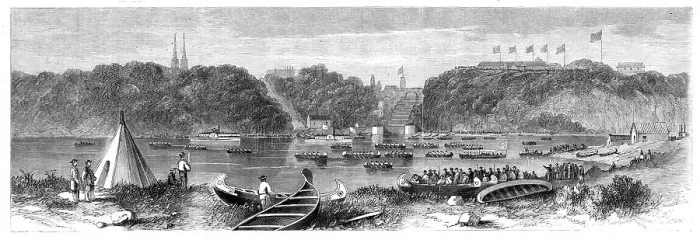 Framed Print : The Prince of Wales in Canada - the Lumberers Regatta, Ottawa... 1860. Creator: Unknown Framed Print : The Prince of Wales in Canada - the Lumberers Regatta, Ottawa... 1860. Creator: Unknown
