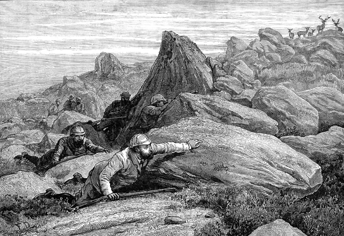 Framed Print : The Prince of Wales deer-stalking on Lochnagar, 1881. Creator: Unknown Framed Print : The Prince of Wales deer-stalking on Lochnagar, 1881. Creator: Unknown