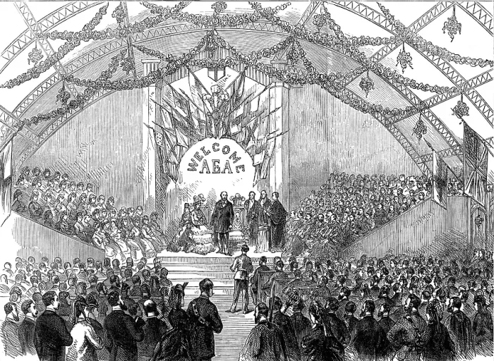 Framed Print : The Prince of Wales distributing prizes to the boys of the Derby Grammar-School, 1872. Creator: Unknown Framed Print : The Prince of Wales distributing prizes to the boys of the Derby Grammar-School, 1872. Creator: Unknown