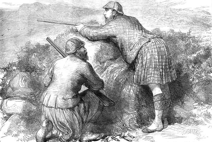 Framed Print : The Prince of Wales grouse-shooting in the Highlands, 1881. Creator: Unknown Framed Print : The Prince of Wales grouse-shooting in the Highlands, 1881. Creator: Unknown