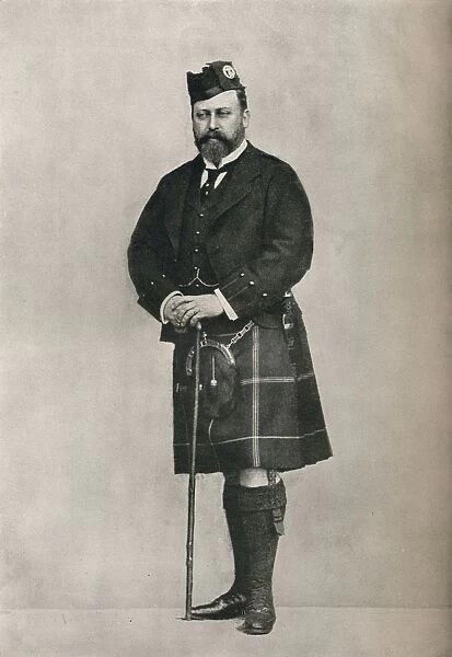 The Prince of Wales in Highland costume, c1886 (1910). Artist: W&D Downey