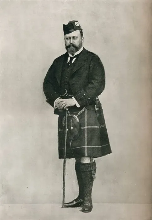 Framed Print : The Prince of Wales in Highland costume, c1886 (1910). Artist: W&D Downey Framed Print : The Prince of Wales in Highland costume, c1886 (1910). Artist: W&D Downey