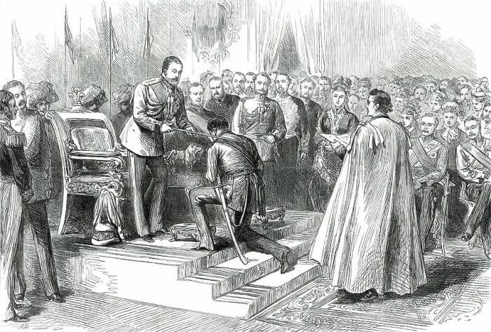 Framed Print : The Prince of Wales in India: Chapter of the Star of India at Allahabad...1876. Creator: Unknown Framed Print : The Prince of Wales in India: Chapter of the Star of India at Allahabad...1876. Creator: Unknown