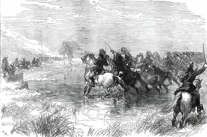 Framed Print : The Prince of Wales in India: military manoeuvres before Delhi - charge of Probyn's Horse...1876. Creator: Unknown Framed Print : The Prince of Wales in India: military manoeuvres before Delhi - charge of Probyn's Horse...1876. Creator: Unknown